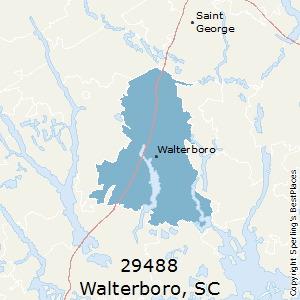 Walterboro,South Carolina County Map