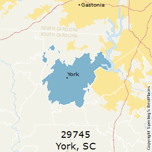 York,South Carolina County Map