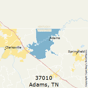 Adams,Tennessee County Map