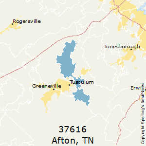 Afton,Tennessee County Map