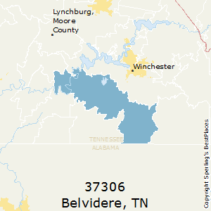 Belvidere,Tennessee County Map
