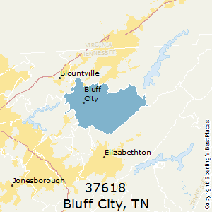 Bluff_City,Tennessee County Map