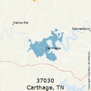 Carthage,Tennessee County Map