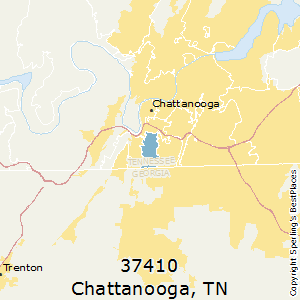 Chattanooga,Tennessee County Map