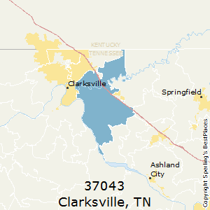 Clarksville,Tennessee County Map