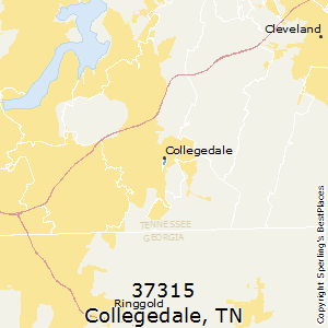 Collegedale,Tennessee County Map