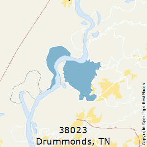 Drummonds,Tennessee County Map