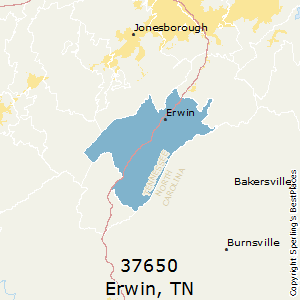 Erwin,Tennessee County Map