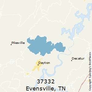 Evensville,Tennessee County Map