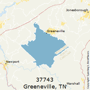 Greeneville,Tennessee County Map