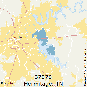 Hermitage,Tennessee(37076) Zip Code Map