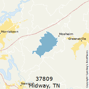 Midway,Tennessee County Map