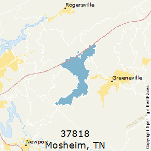 Mosheim,Tennessee County Map