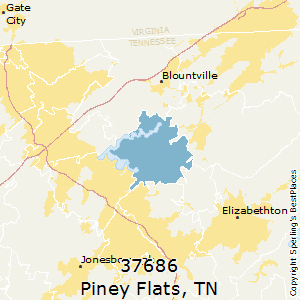 Piney_Flats,Tennessee County Map