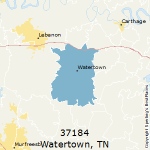 Watertown,Tennessee County Map