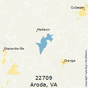 Aroda,Virginia County Map