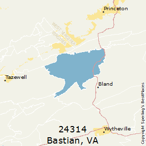 Bastian,Virginia County Map