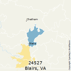 Blairs,Virginia County Map