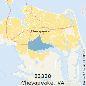Chesapeake,Virginia County Map