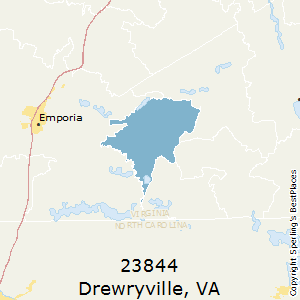 Drewryville,Virginia County Map