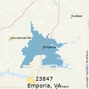 Emporia,Virginia(23847) Zip Code Map