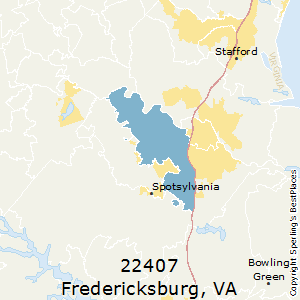 Fredericksburg,Virginia County Map