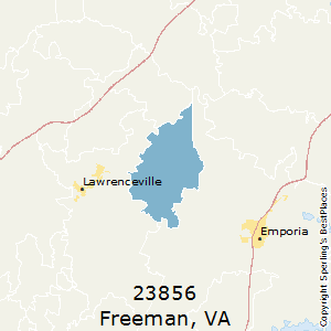 Freeman,Virginia(23856) Zip Code Map