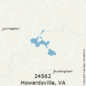 Howardsville,Virginia County Map