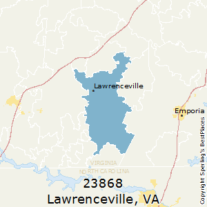 Lawrenceville,Virginia County Map