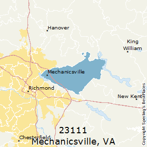 Mechanicsville,Virginia County Map