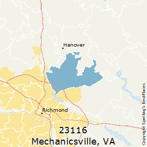 Mechanicsville,Virginia County Map
