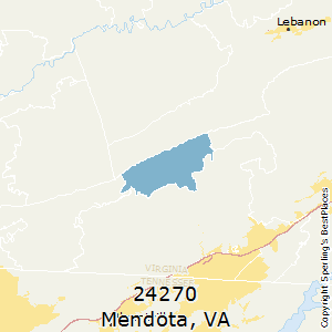Mendota,Virginia(24270) Zip Code Map