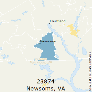 Newsoms,Virginia County Map