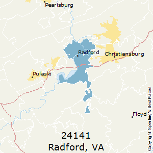 Radford,Virginia County Map