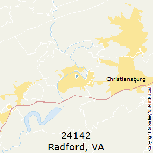 Radford,Virginia County Map