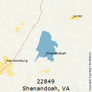 Shenandoah,Virginia County Map