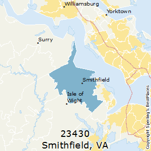 Smithfield,Virginia County Map