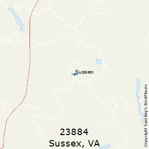 Sussex,Virginia County Map