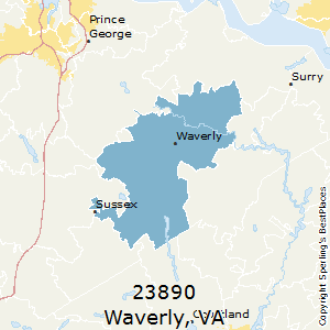 Waverly,Virginia County Map