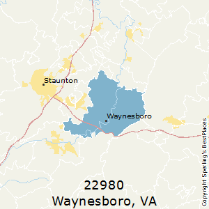 Waynesboro,Virginia County Map