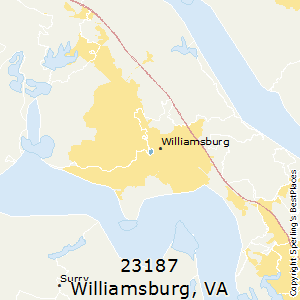 Williamsburg,Virginia County Map