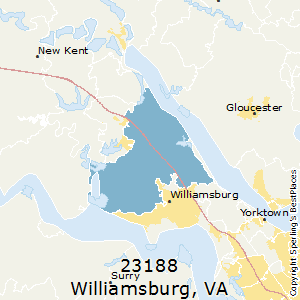 Williamsburg,Virginia County Map