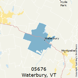 Waterbury,Vermont County Map
