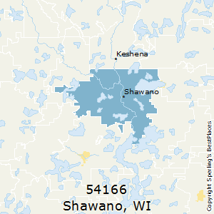 Shawano,Wisconsin County Map