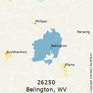 Belington,West Virginia County Map