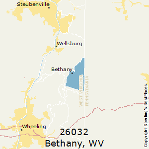 Bethany,West Virginia County Map