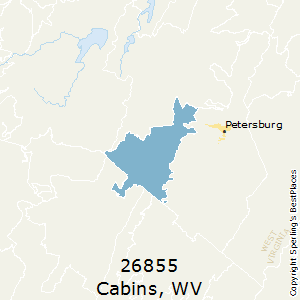 Cabins,West Virginia County Map