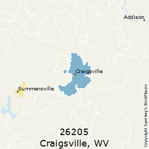 Craigsville,West Virginia County Map