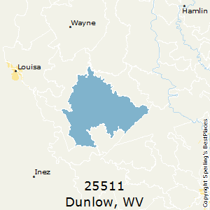 Dunlow,West Virginia County Map