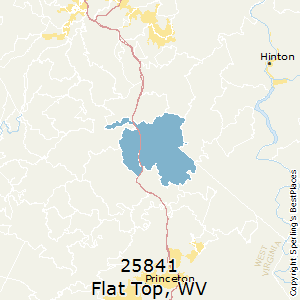 Flat_Top,West Virginia County Map